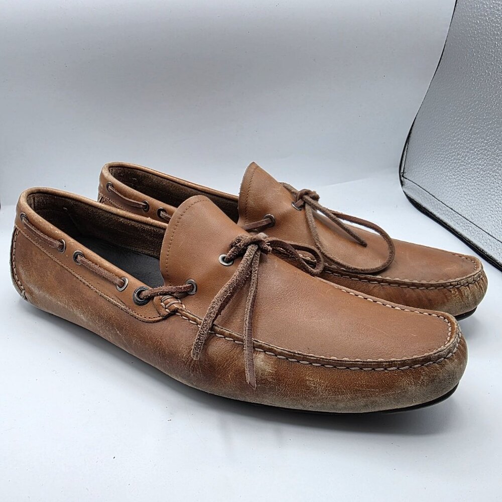 Salvatore Ferragamo Mens Size 12 Brown Leather Driving Loafer Shoes ZM02669